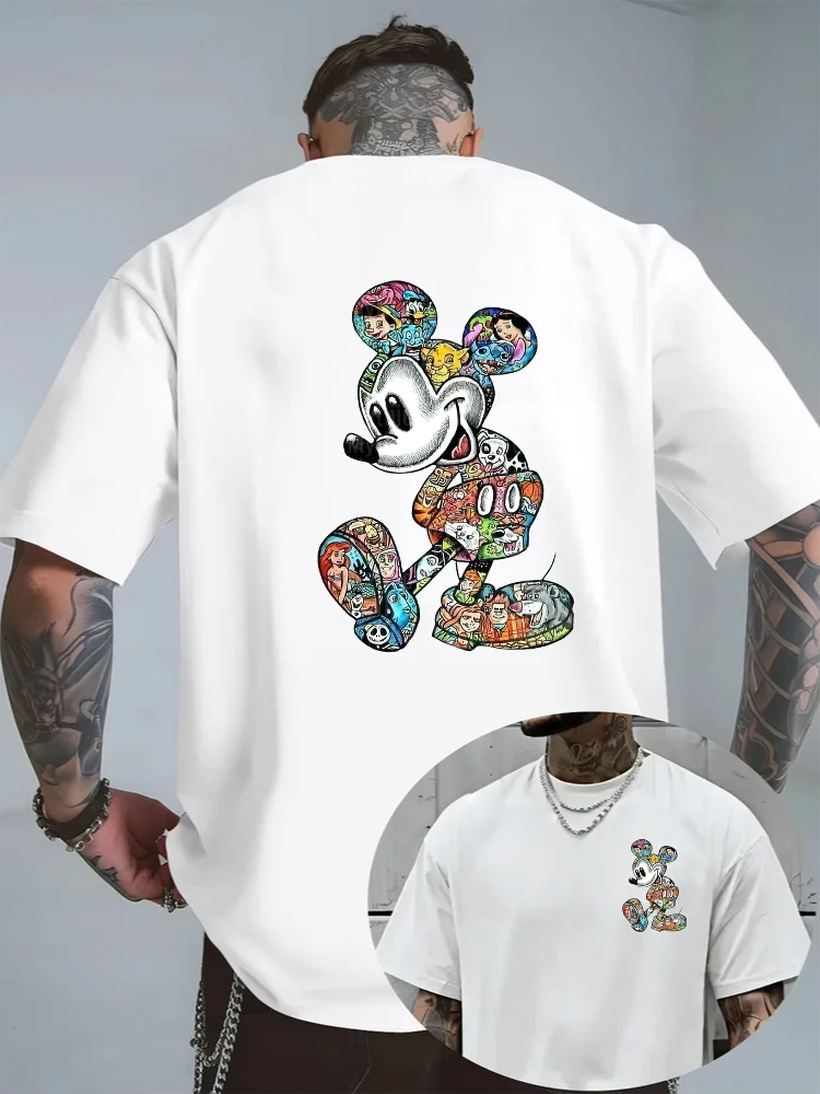 

Potdemiel New Disney Mickey Mouse Men's 100% Cotton T-Shirt - Stylish, Trendy, Comfortable, and Breathable Men's Top
