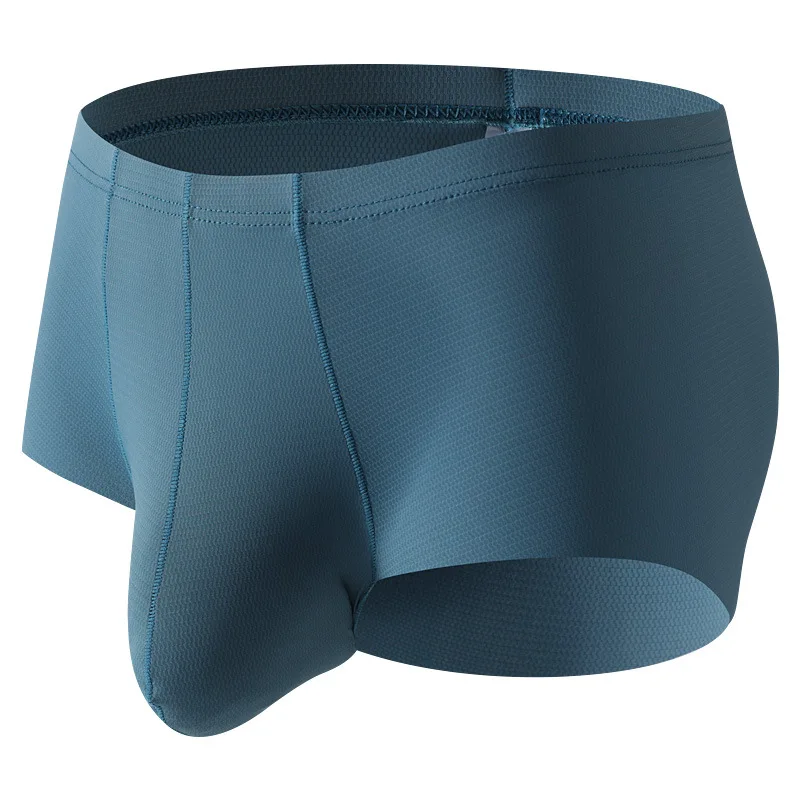 

Men's Boxer Shorts Solid Ice Silk Underwear Cueca Breathable U Convex Pouch Underpant Male Panties Ropa Interior Hombre M-XXL