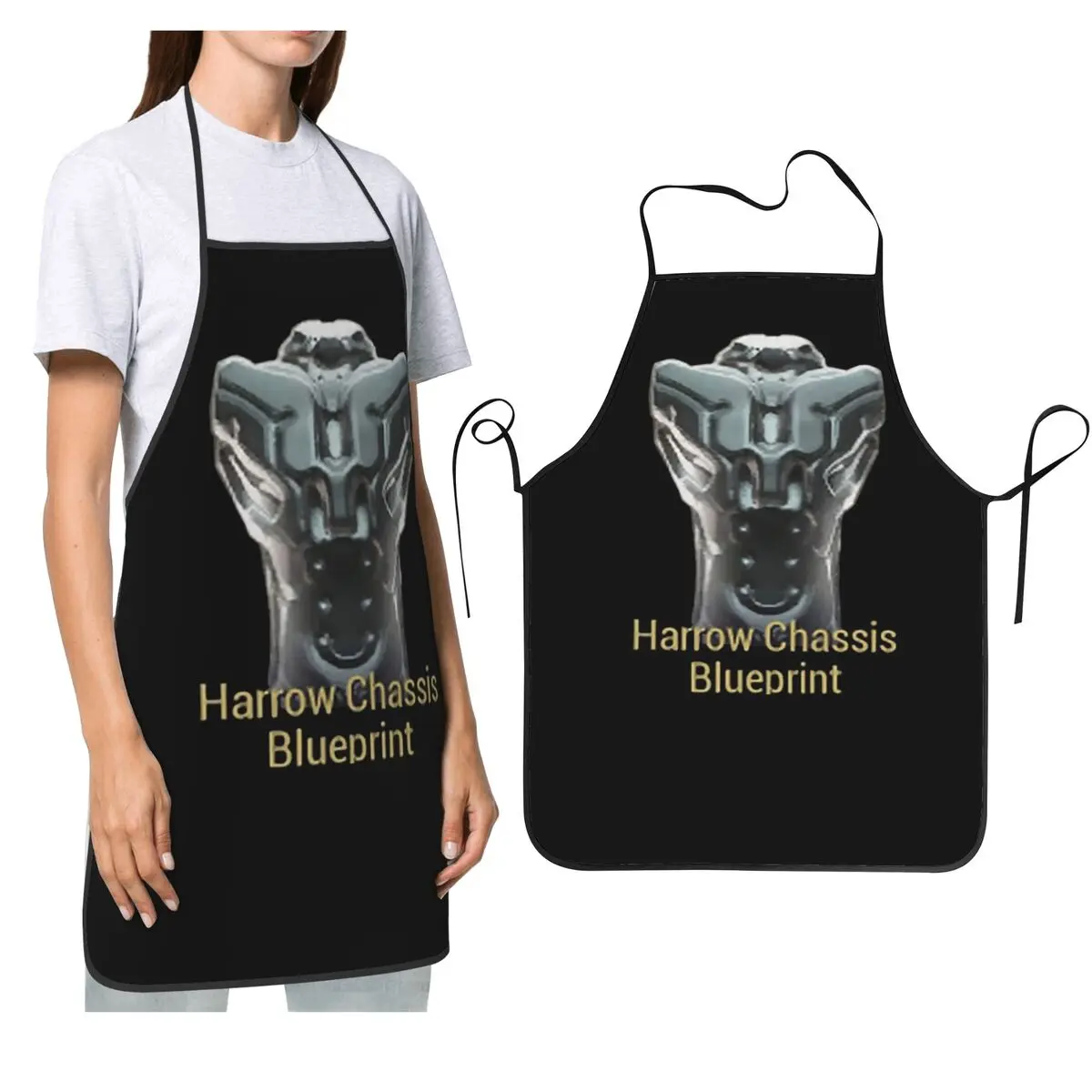 هارو الهيكل مخطط Warframe Tennoc المئزر الشيف الطبخ الخبز Tablier مريلة مقاومة للماء تنظيف المطبخ بينافور