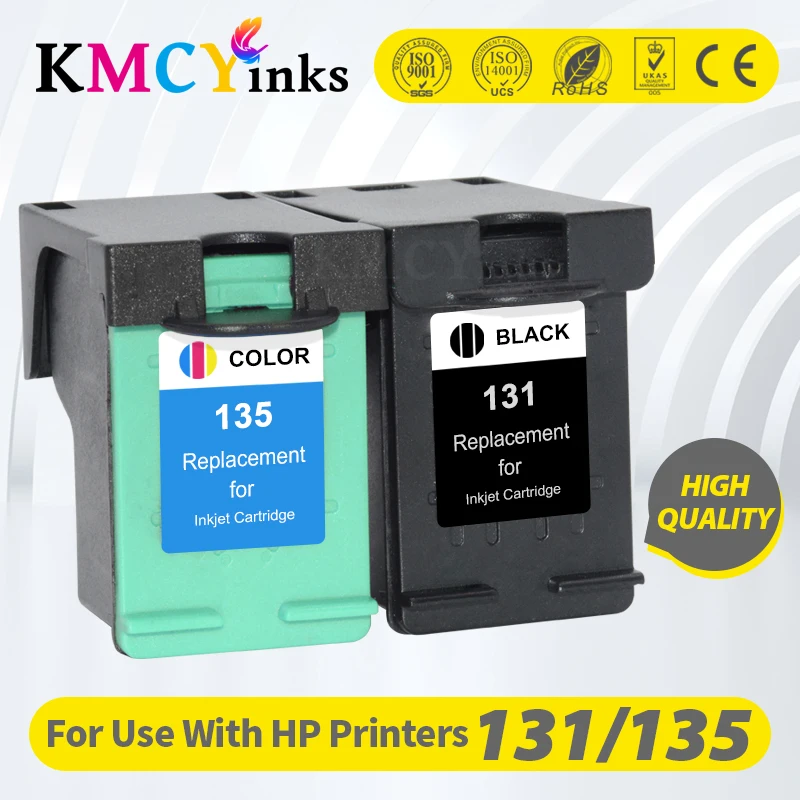 KMCYinks Compatible 131 135 Ink Cartridge Replacement for HP 131 135 HP131 HP135 for Deskjet 460 5740 5940 6520 6540 2570 5743