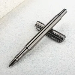 Luxury Quality PAILI  613A Metallic gray Pen School Student Office 0.38mm Nib Fountain Pen New