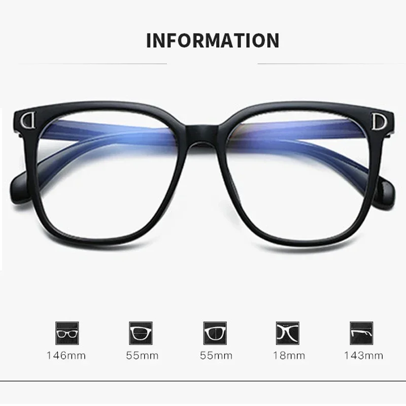 Big Sizes Finished Myopia Glasses Trendy Anti-reflective Optical Computer Minus Eyewear Unisex Nearsighted Diopter 0 To -6.0