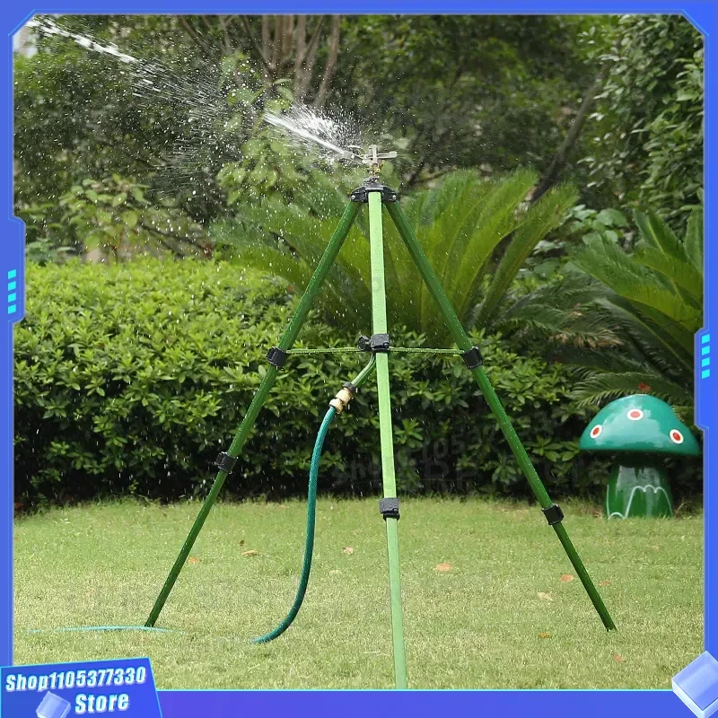 360 Degree Rotating Rocker Arm Sprinkler Tripod Stand Garden Lawn Irrigation System Watering Device for Grass Yard Green Care