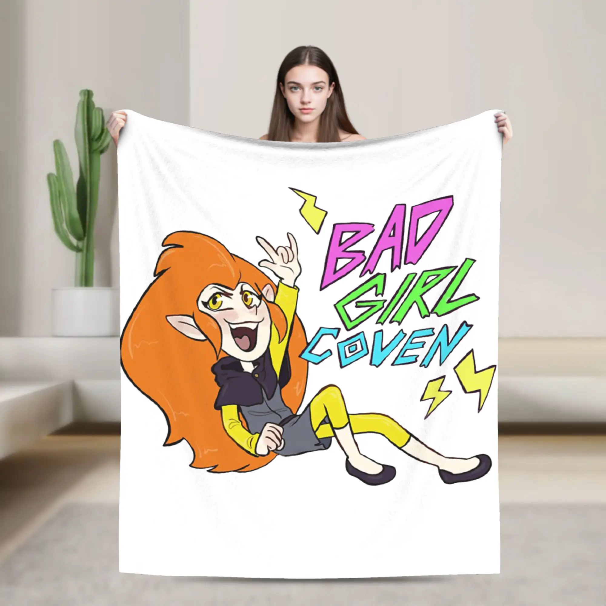 

Bad Girl Coven The Owl House Plush Blankets Anime Funny Throw Blanket for Sofa Bedding Lounge 150*125cm Bedspreads