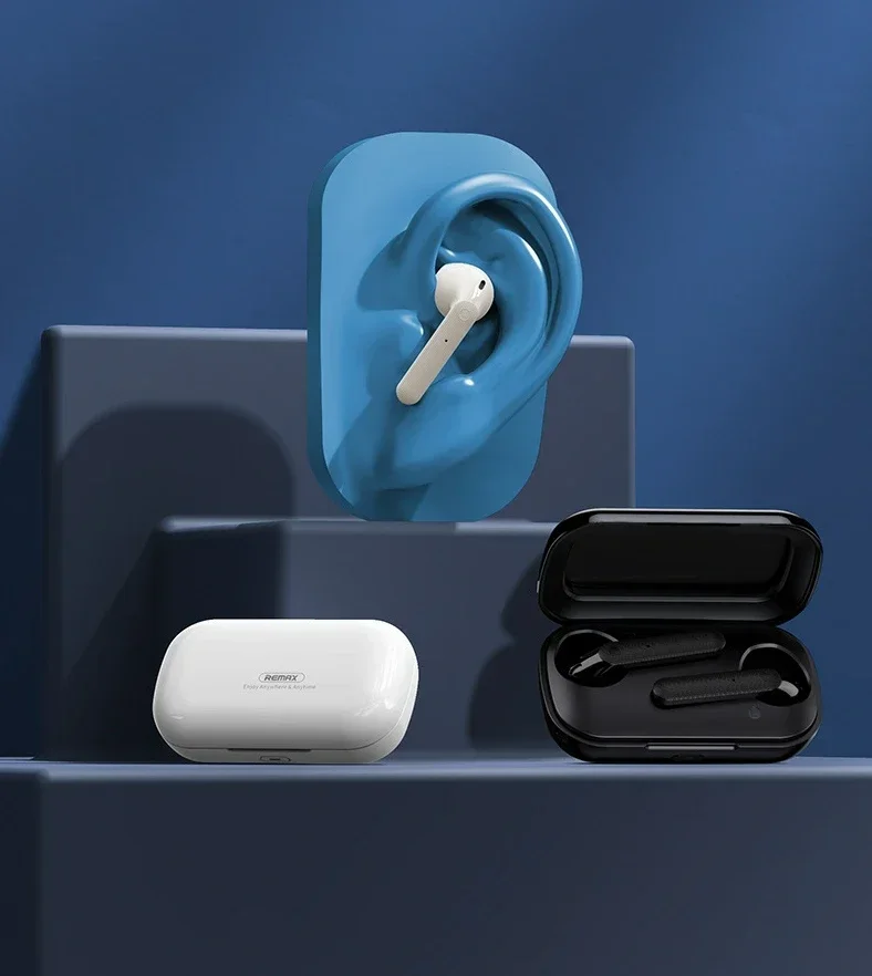REMAX TWS - Auriculares inalámbricos Bluetooth 5.0 18 - Batería larga, resistentes al desgaste y lo mejor para deportes/diario