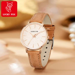 LUCKYFOX Women's Vintage Quartz Watch Student Light Luxury Simple Versatile Sands Pink Colorful Women's Watch Gift Reloj