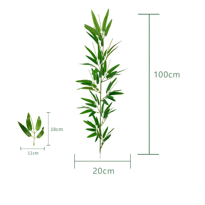 1M Artificial Bamboo Leaves Flower Arrangement Artificial Spring Plant Long Rod Eucalyptus Leaves