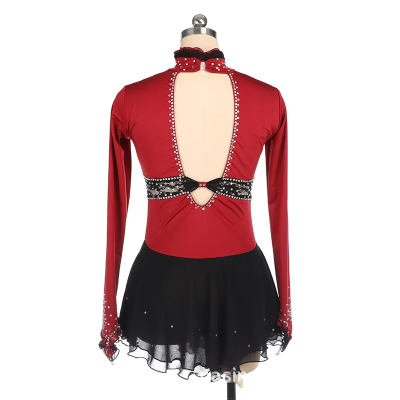 Customized Children's Adult Figure Skating Clothes Girls Performing Clothing Competition Grading Skirt 21 Colors Optional Nylon