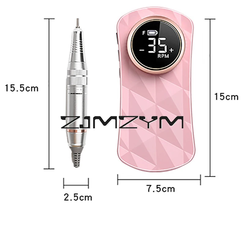 สว่านทำเล็บไฟฟ้าชาร์จได้35000รอบต่อนาทีสำหรับทำเล็บมืออาชีพเครื่องมือร้านทำเล็บ