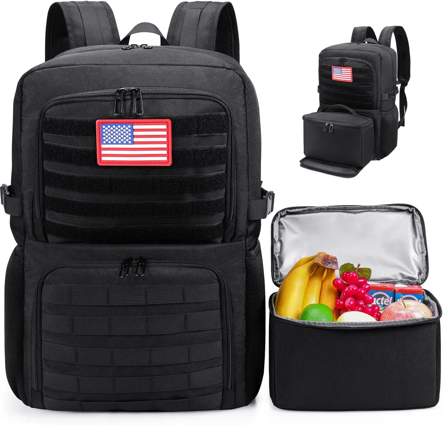 

17 Inch Laptop Backpack with Insulated Cooler for Work, Travel, College - Black