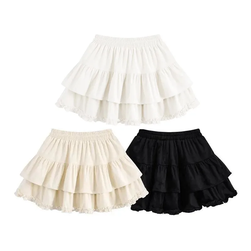 RAISE Kids Girls Cake Skirts 2-14Y Children Girl Lace Hem Bubble Mesh Skirts Summer Young Teen Girl Skirt Little Girl Thin Skirt
