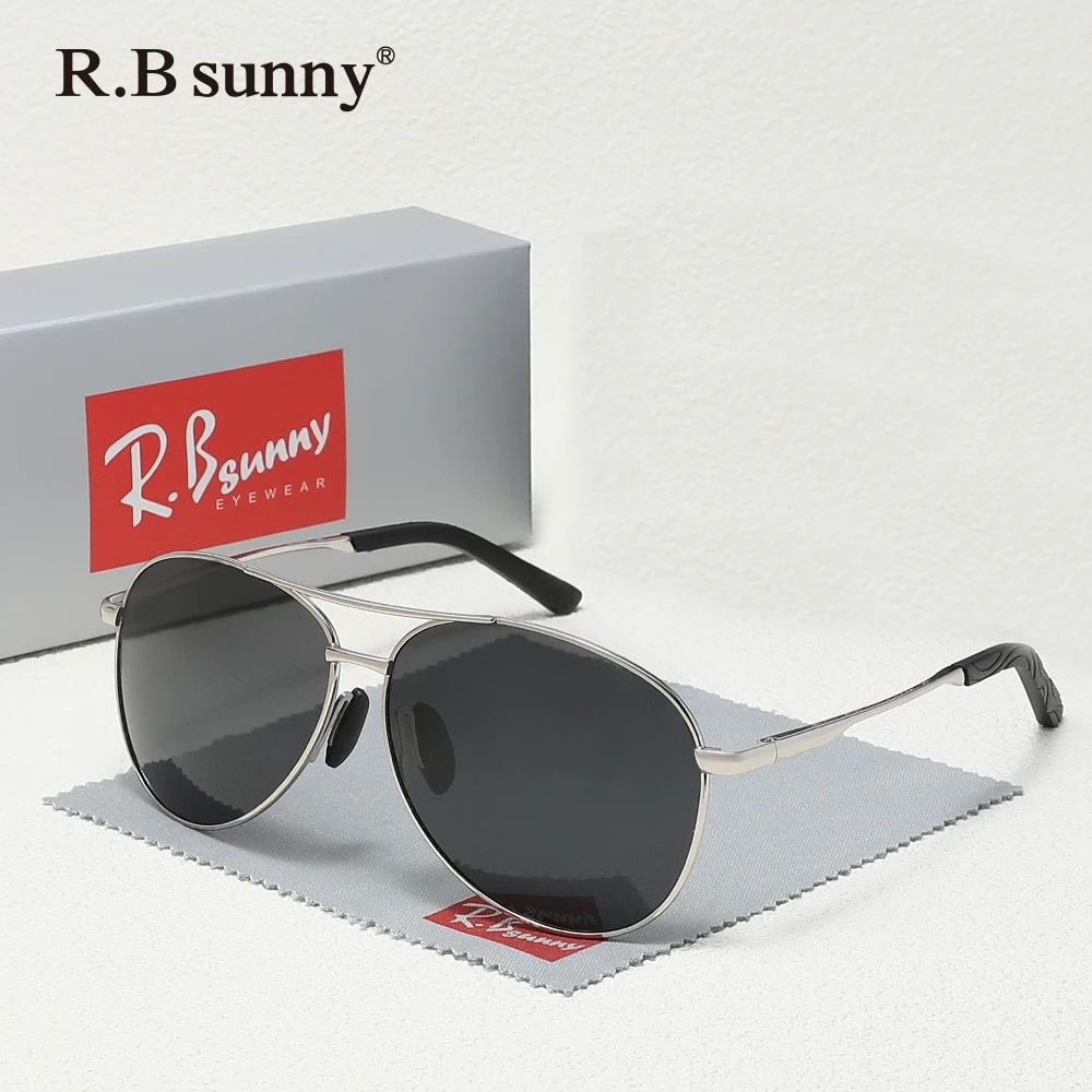 

RBsunny модные мужские солнцезащитные очки-пилоты мужские поляризационные UV400 антибликовые очки с градиентными линзами повседневные роскошные очки для вождения на открытом воздухе