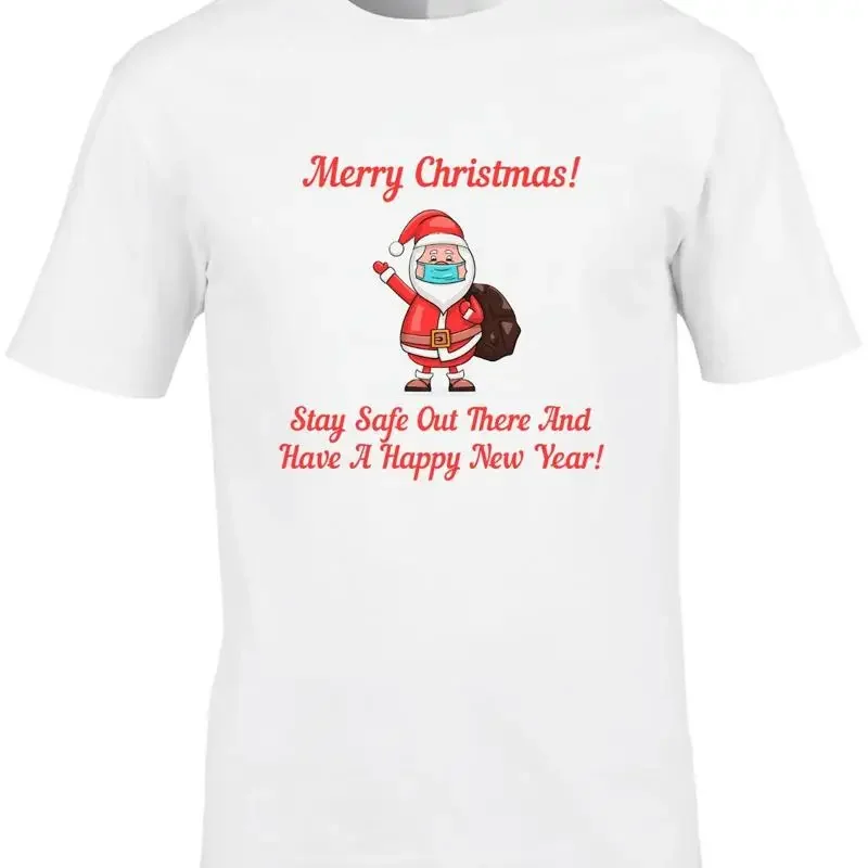 Christmas Santa Stay Safe Men'S T Shirt Lockdown Cool Xmas Secret Present
