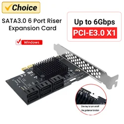 SA3112J PCIE Adapter 2/6/12/16/20 Port PCI-Express X1 to SATA 3.0 Expansion Card 6Gbps High Speed Add On Card w/ PCI-E X4 X8 X16