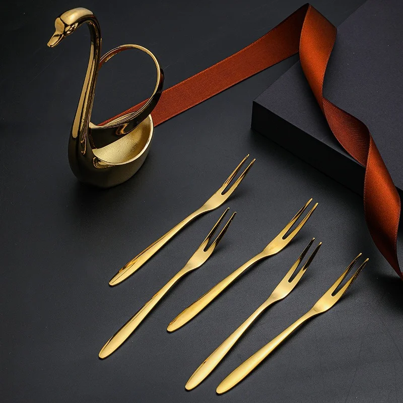 Creative swan shape Tableware Holder Stainless Steel Fork Base Fruit fork dessert spoon Cutlery Storage rack Desktop decoration