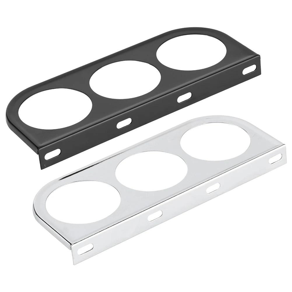 Car Gauge Stand Meter Mount 52mm/2in 3-Hole Triple Instrument Panel Shell Gauge Mounting Bracket Car Dashboard Meter Iron Holder