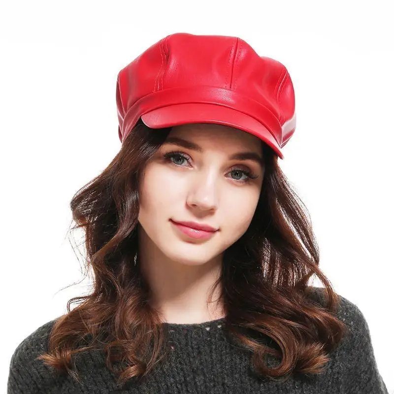 y5jd نساء الرجال فو فو قبعات Newsboy بريق ألوان صلبة خمر لندن كابينة