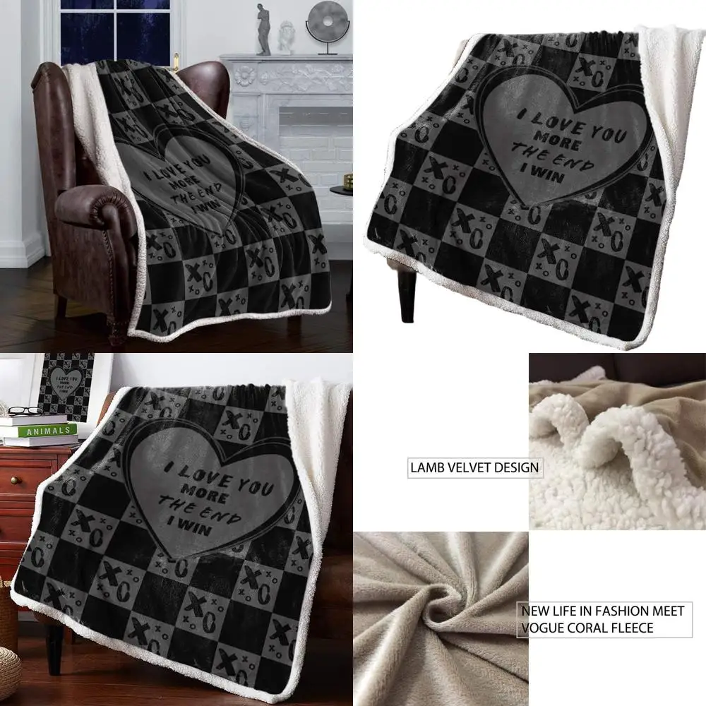 

Ultra Soft Valentine's Throw Blanket - I Love You More Cozy Shaggy Microfiber, 49x59