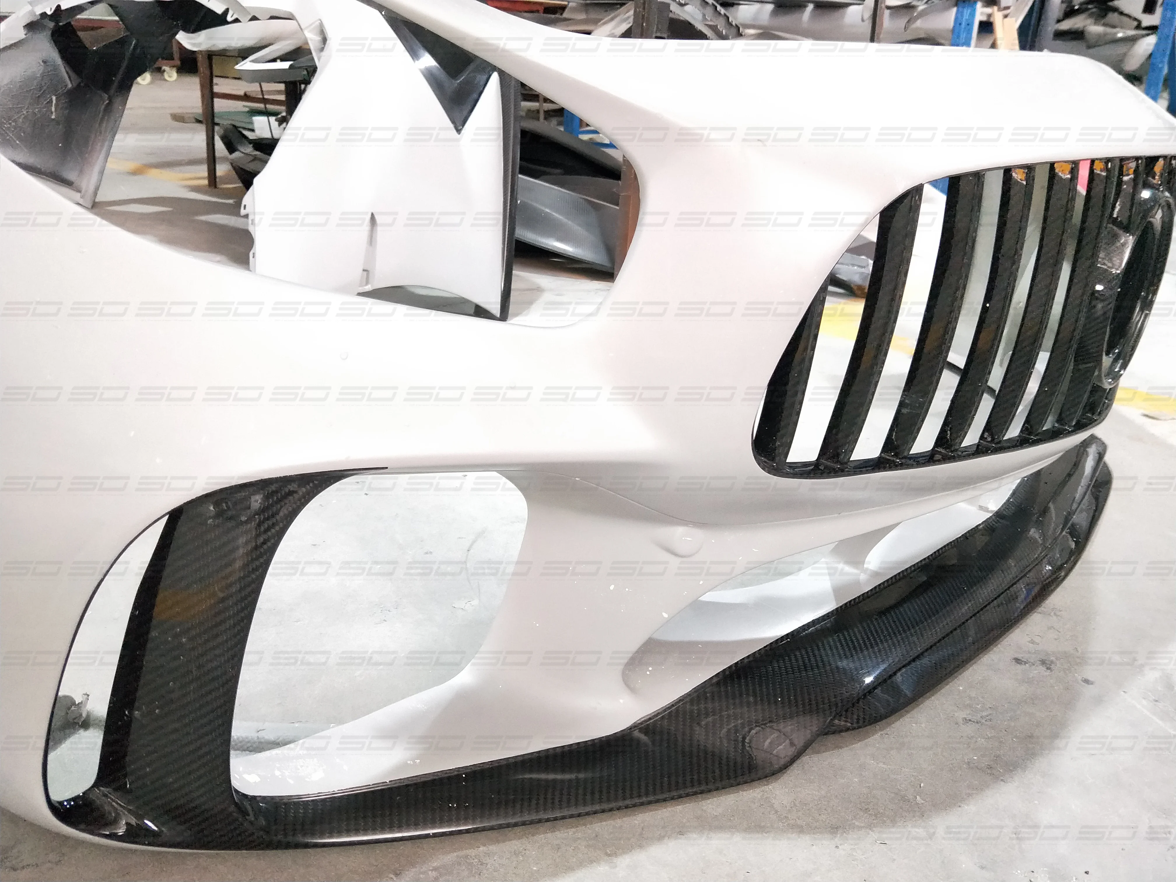 P Design Dry Carbon Fiber Body Kit Front Bumper Front Lip For M  AMG GT GTS