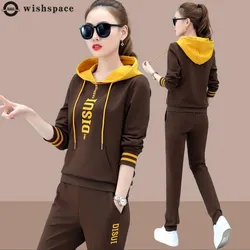 2024 Spring and Autumn Sports Suit Women's Casual Korean Version Loose Hooded Top Age Reduction Two-piece Set