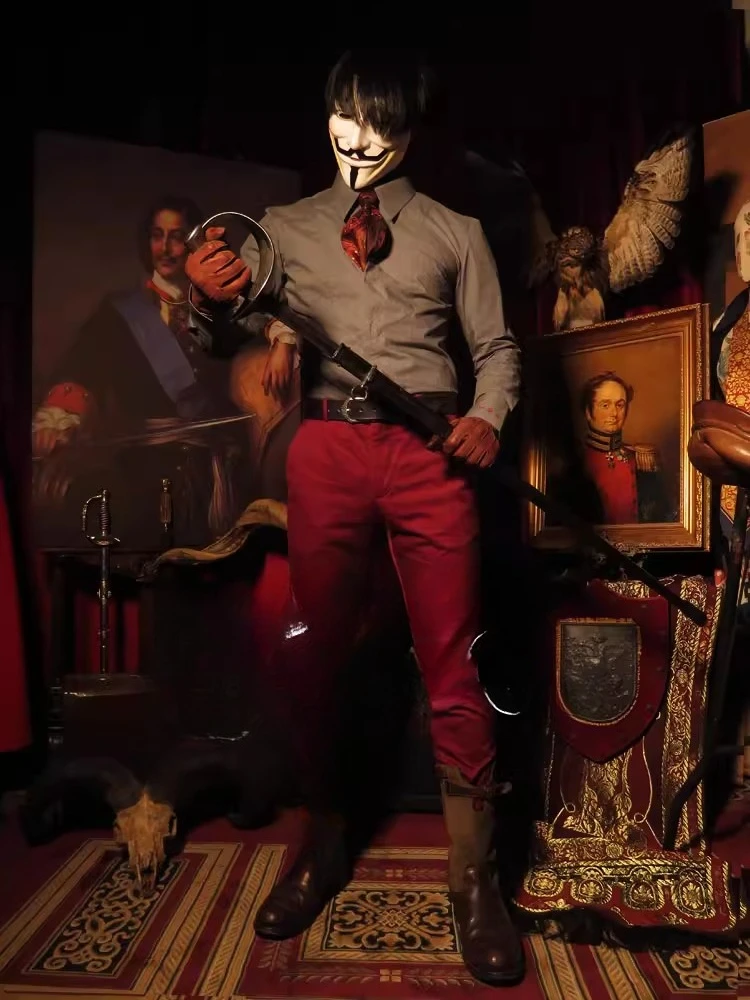 Camicia in cotone retrò gentiluomo grigio