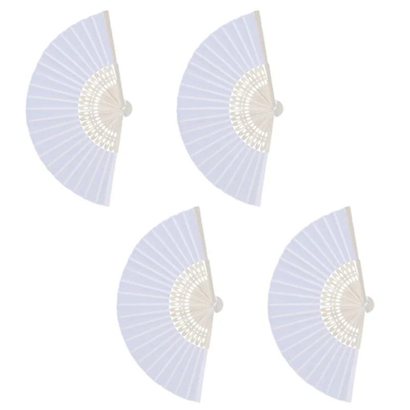 

AB42-40X веер из белой шелковой ткани + бамбука с подарочным мешком из муслина для свадьбы, персонализированная танцевальная живопись