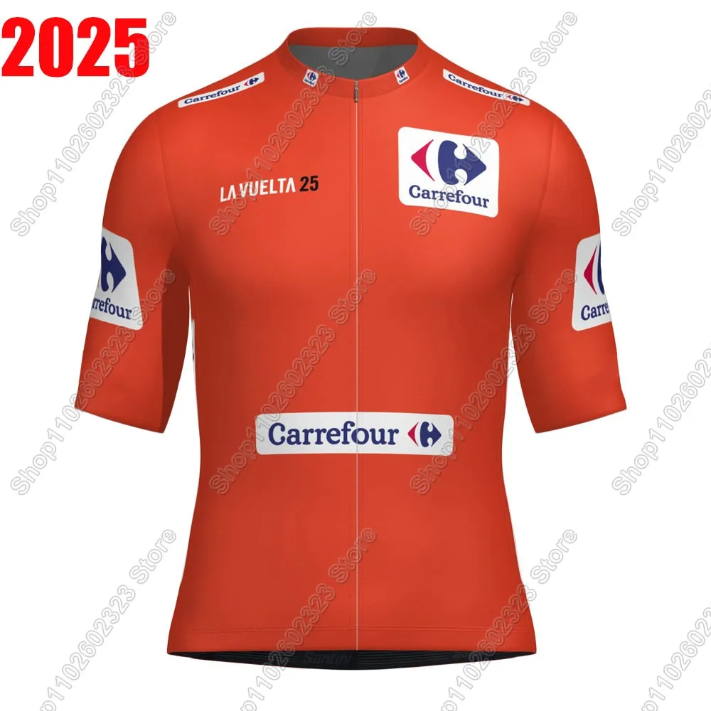 

Spain Tour-Vuelta 2025 Cycling Jersey Men Short Sleeve Red Cycling Clothing Road Bike Green Yellow Shirt Bicycle Tops MTB Wear