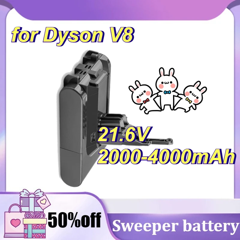 

21.6V 2000-4000mAh Replacement Battery for Dyson V8 Vacuum Handheld Absolute Cordless High-Capacity Vacuum Cleaner Battery
