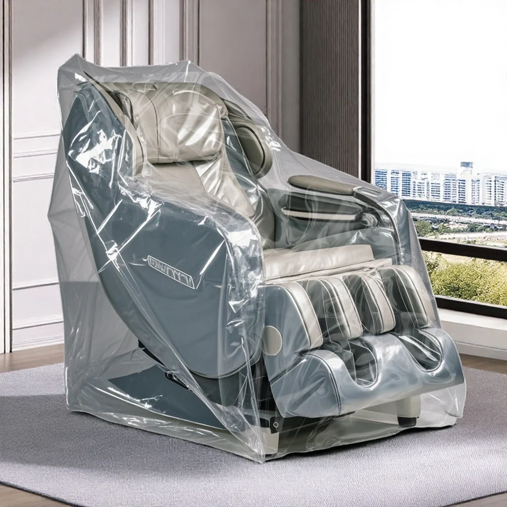 Thickened Transparent Massage Chair Dust Cover Set Elastic Mouth Plastic Elastic Band Full Wrap around Style for Living Room