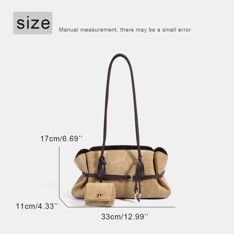Customize Initials Leather Small Tote Bags For Women Luxury Designer Handbags Purses 2026 New In Suede Cowhide Underarm Shoulder