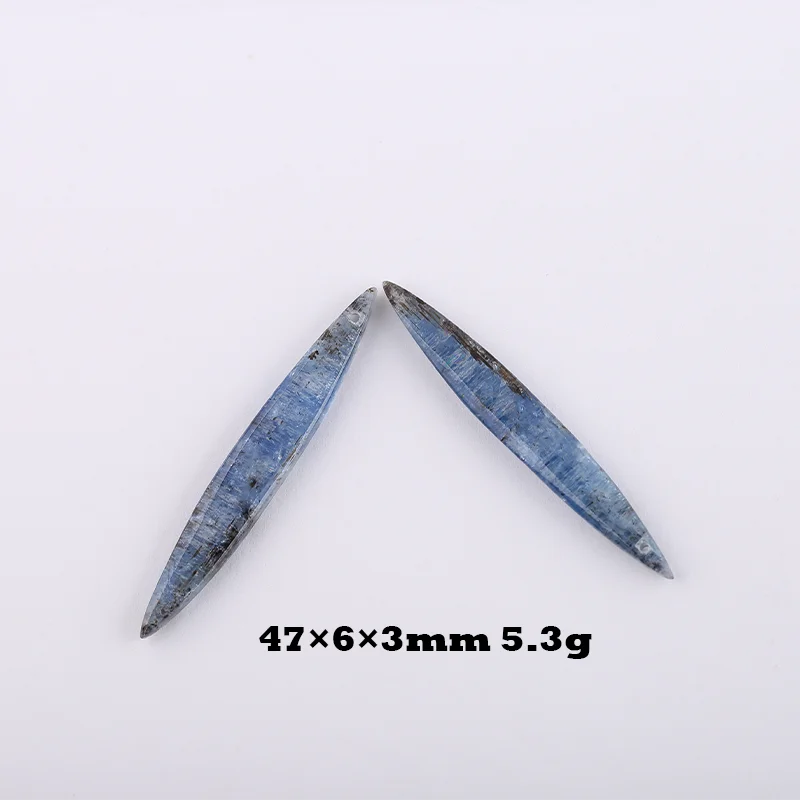 Natural Blue Kyanite Horse Eye Shape Earrings Beads For Jewelry DIY Making Gemstone Earrings Accessories 47x6x3mm 5.3g