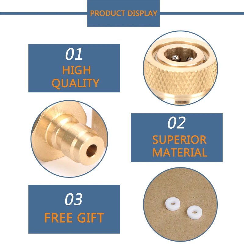 Copper Air Refill M10x1 Socket Female Plug Connector 1/8NPT Male Quick Disconnect Coupler Fitting 1/8BSPP 2pcs/set