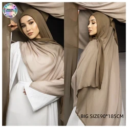 Bufanda Hijab de talla grande con gradiente para mujer musulmana, chales de viscosa suave de alta calidad, pañuelos largos islámicos, nuevo diseño 2024