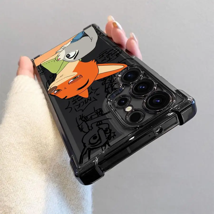 Disney Zootopia Judy Nick Soft Phone Cover Case for Samsung Galaxy S21 Plus S23 S25 Edge S20 FE S22 Ultra S24