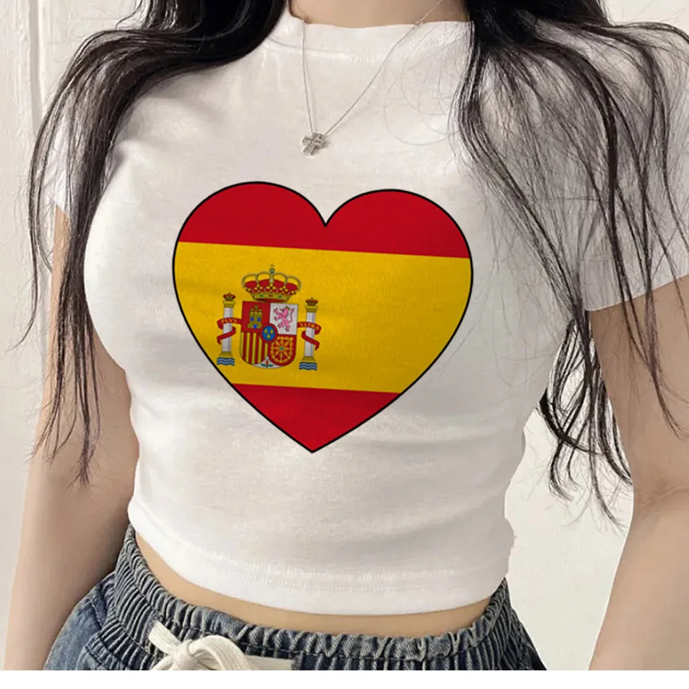 Spain crop top girl dollette emo funny clearance sales gyaru t shirt gyaru japan korean fashion graphic streetwear