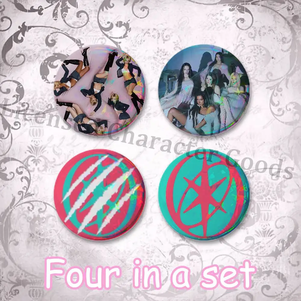 W-WILD Animal K-KATSEYES 58mm Classic Tin Badge 2.25 Inch Holo Baji Kawaii Round Button Pin for Collectible