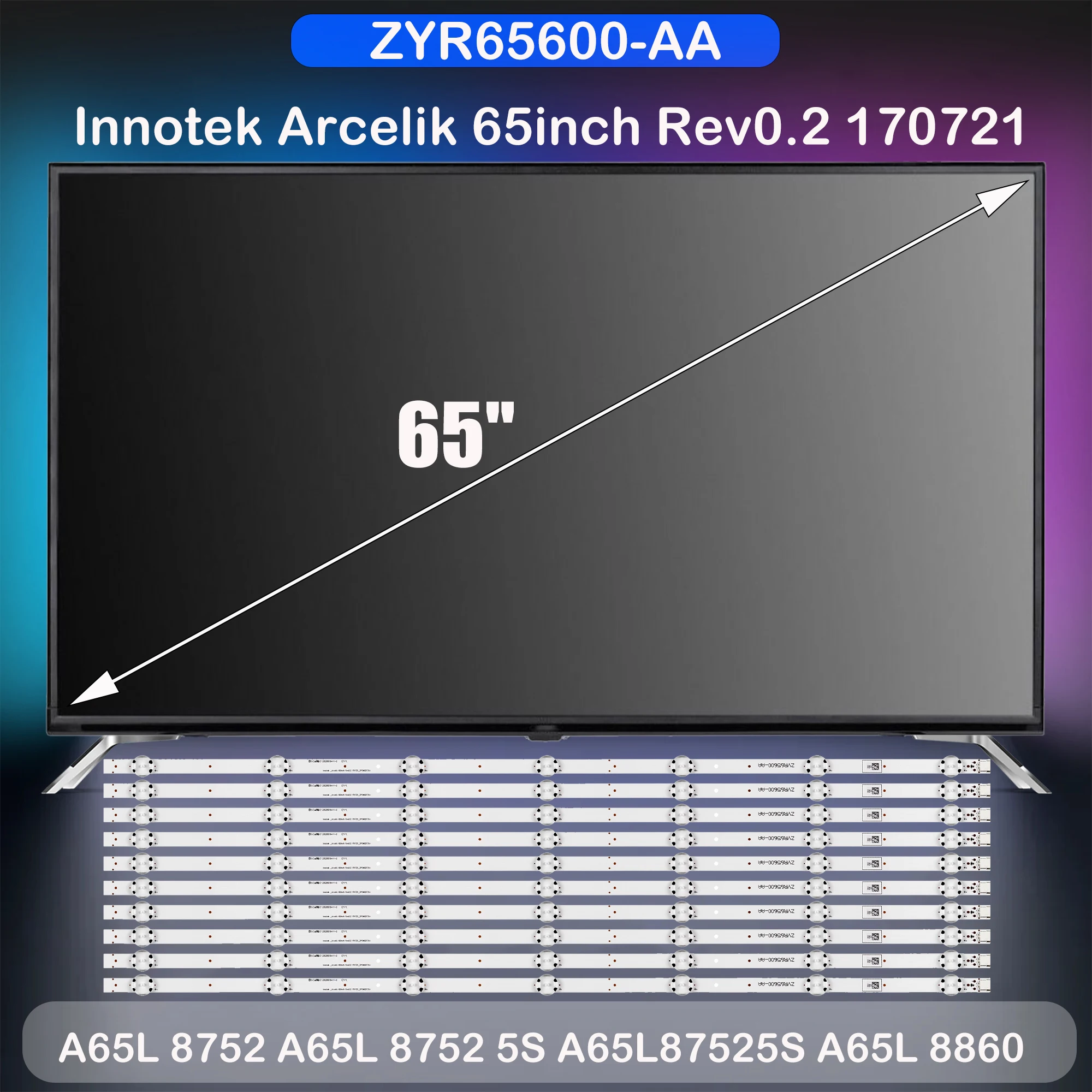 

LED backlight Strips For 65 VLX 7730 SP 65 GUB 8864 A65L 8752 5S B65L87525S 65 VLX 7730 BP 65 GUB 8865 65 GUB 8862 B65L 8860 5S