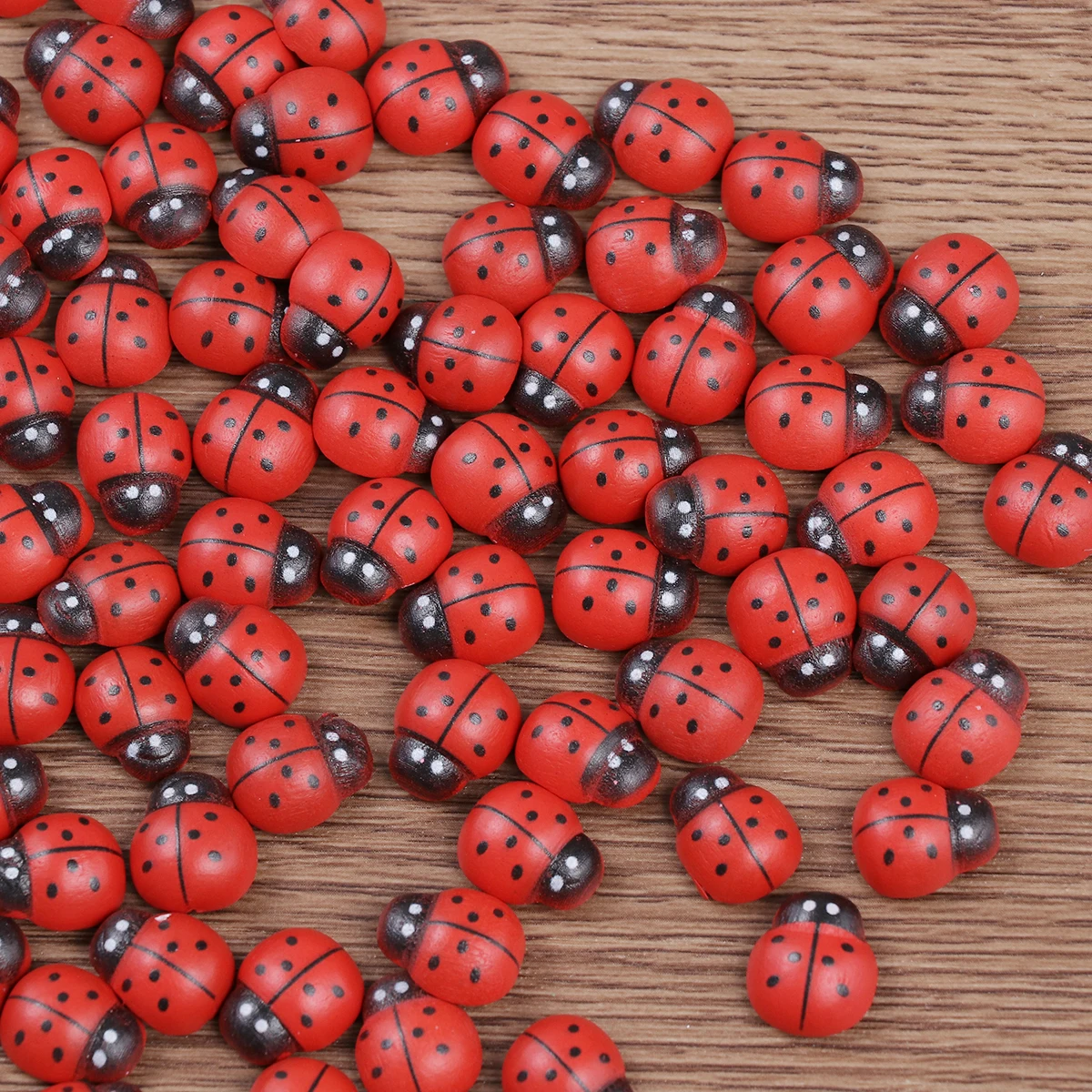 

100 pcs Ladybugs Shaped Stickers Self-Adhesive Wooden Cartoon Sponge Stickers For Diy Crafts Plant Pots Home Party Decoration