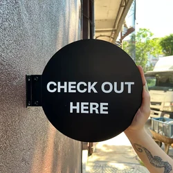 Custom Business Sign Acrylic Plaque Office Storefront Double-Side Logo Door Plates Flag Shop Signboard Beauty Studio Decorations