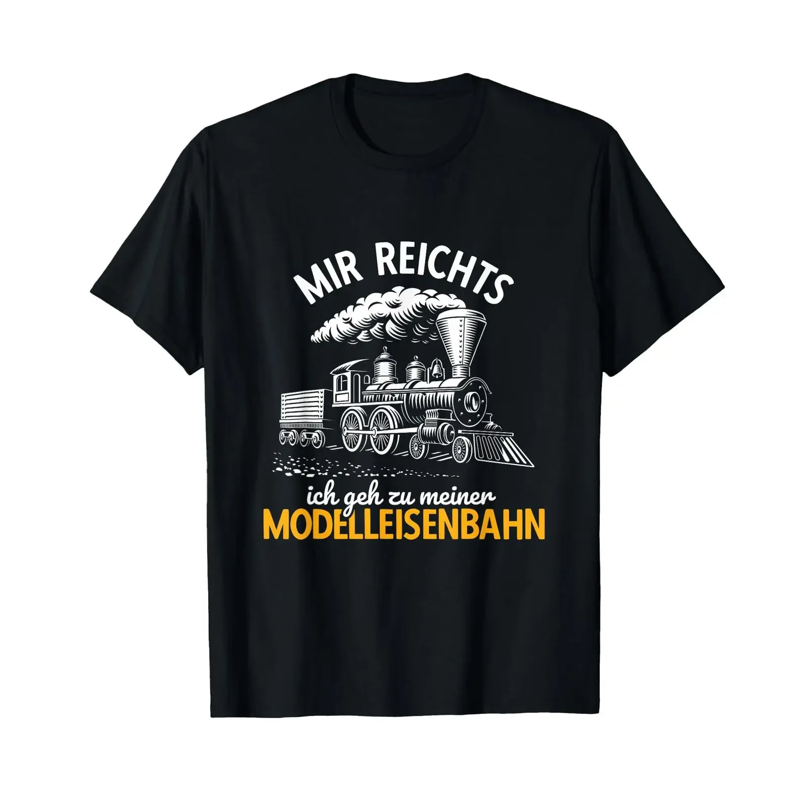 T Shirt with German Text Mir reichts Eisenbahn Model Railway Making black vintage Washed Top For Everyday Wear Slightly
