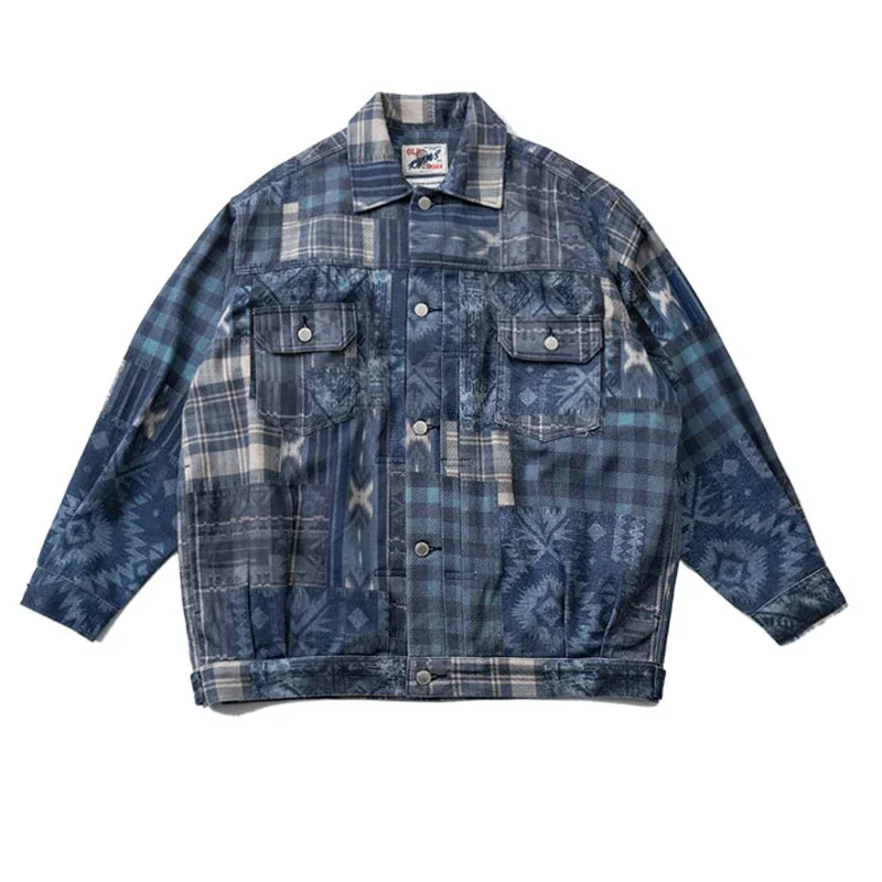 Indian American Retro Ethnic Style Custom Pattern Fabric Spring Autumn Jackets Men's and Women's Coat Trendy