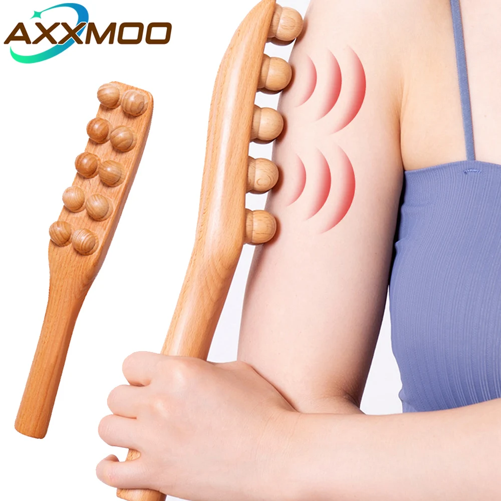 

1Pcs Wood Therapy Massage Tools, Lymphatic Drainage Massager, Handheld Massage Stick & Wood Therapy Tools for Neck and Back Pain