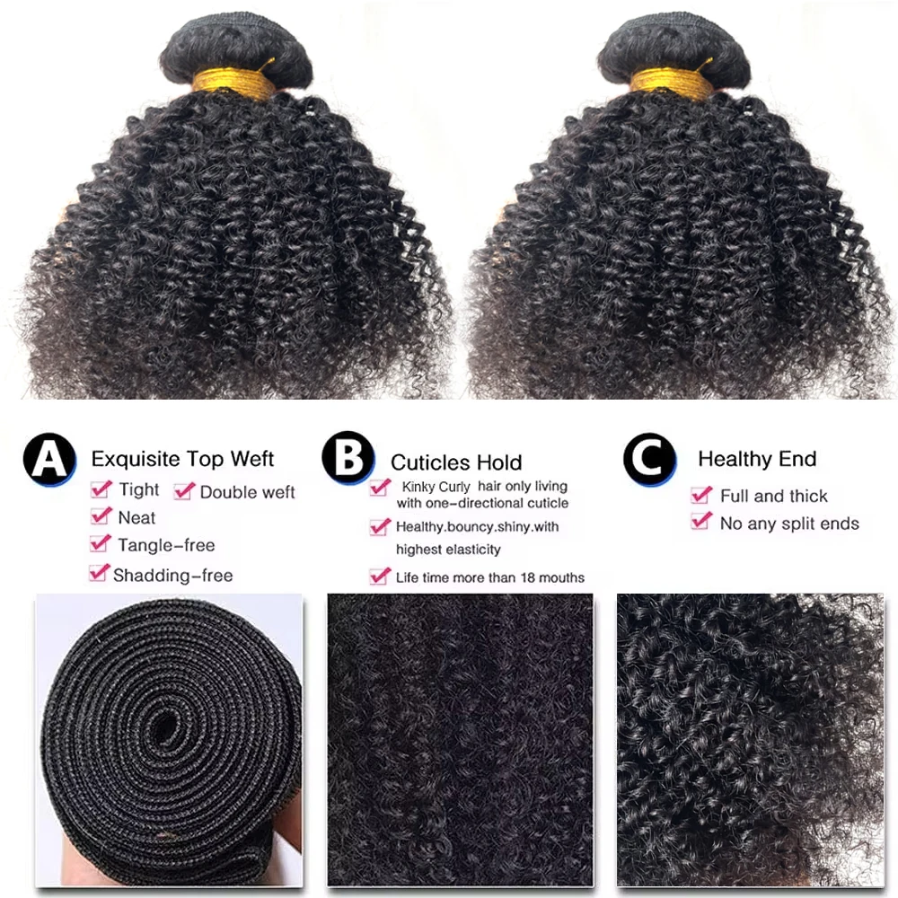 10a afro encaracolado feixes de cabelo humano encaracolado brasileiro kinky encaracolado onda cabelo humano remy jerry onda extensões de cabelo virgem