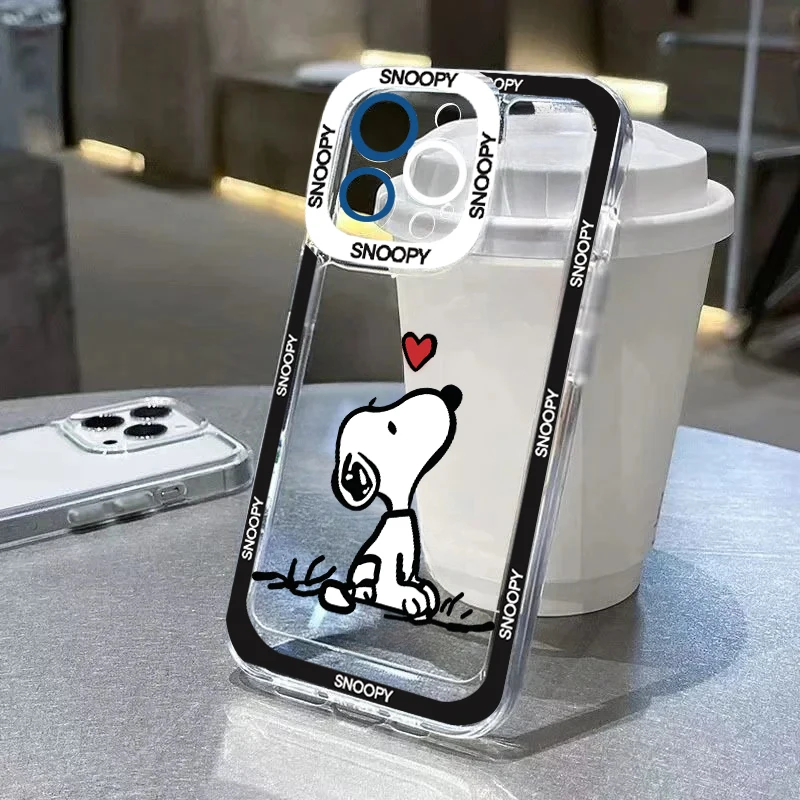 Süße Snoopy Cartoon klare TPU Y2K Hülle für Motorola Moto G32 G22 G53 G52 G30 Edge 40 Pro G71 G72 G73 G60 G60S G9 Play Plus Cover