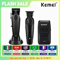 Kemei KM-2299 KM-2290 KM-1102 Professional Hair Clipper Kit Electric Shaver Male Hair Cutting Machine Men’s Cordless Trimmer