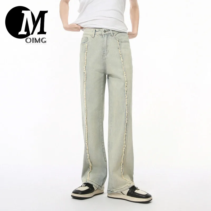 [OIMG] Autumn New Product Hairy Edge Trendy Brand Jeans Design Sensation Explosive Street Straight Tube Wide Legs