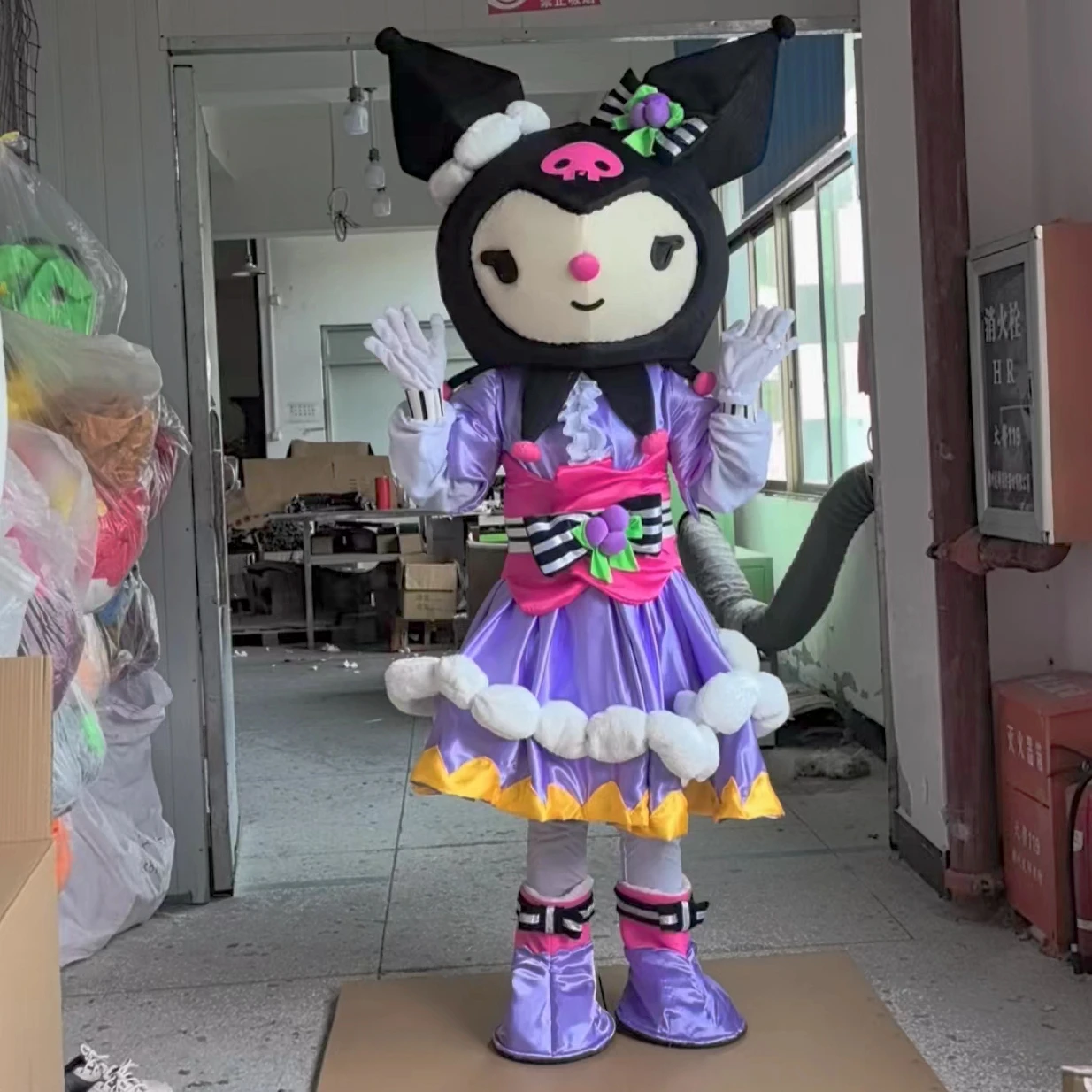 Cute Kuromi Mascot Costume Melody Pink Suit Purple Mascot Cartoon Costume Fancy Dress Clothing Halloween Party Carnival Events
