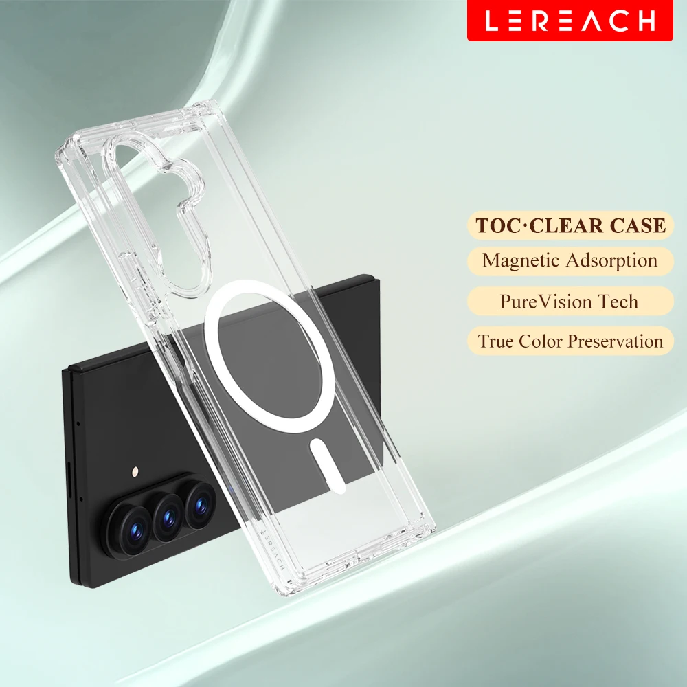 

Lereach Crystal Clear Magnetic Phone Case for Samsung Galaxy Z Fold 7 / Galaxy Z Flip 7 4-Corner Shockproof Magnetic Adsorption
