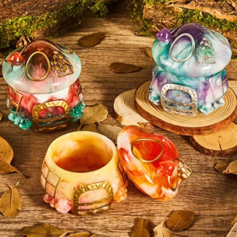 

Resin Jar Molds, Mushroom House Jar Silicone Molds with Lid, Silicone Resin Molds for DIY Storage Bottle