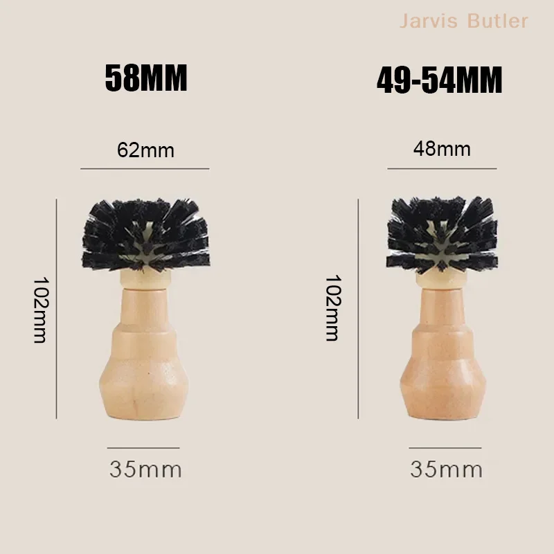 54/58mm Tamper Wooden Barista Coffee Brush Brush, Espresso 51mm With Portafilter Tool Cleaning 58mm Handle